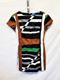 Derek Lam For Design Nation Shift Dress Striped Colorblock Linen  Size 8