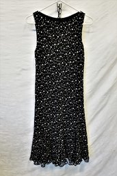 NEW Black And White Polka Dot Sheath Midi Length Dress By Chaps Size 10