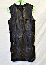 Women's Banana Republic Black Genuine Leather  Lined  Dress Size 10