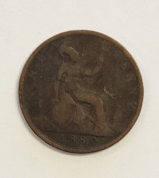 1880 One Penny Large Cent Great Britian