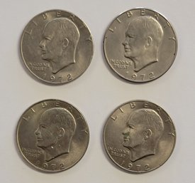 (4) 1972 Eisenhower One Dollar Coins