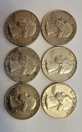 (6) 1964 SILVER Quarters