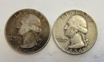 (2) SILVER Quarters 1946,1954