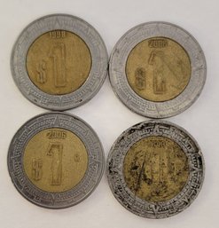 (4) $1.00 Mexican Peso's Estados Unidos Mexicanos 1998,2006,2006,2008