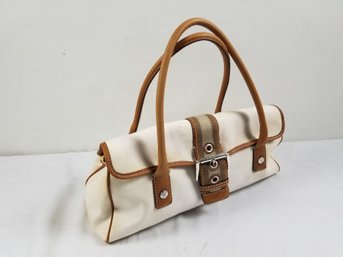 Michael Kors Canvas And Leather Purse, Water Bleed Color Damage