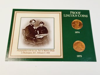 1974 & 1975 PROOF Lincoln Cents With History And Info
