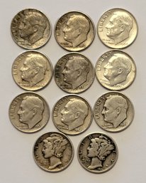 11 SILVER DIMES 1964 Or Older