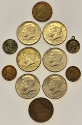 Coin Collection Kennedy Half's, Steel/Copper Pennies, Mercury Dime And More