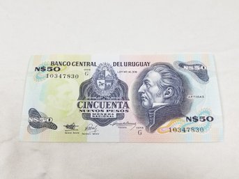 Uruguay 50 Pesos 1989 Banknote Money