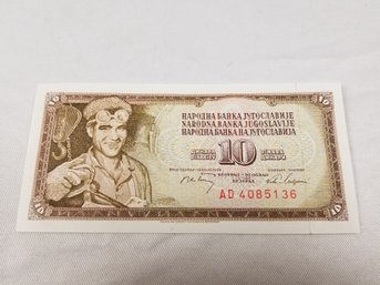 Yugoslavia 10 Dinara 1978  Banknote Money