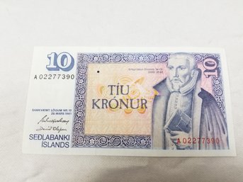 Iceland 10 Kronur 1961 Banknote Money