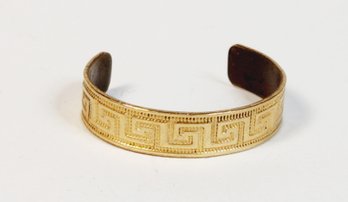 Vintage Greek Key Design  Gold Plate Over Copper Toe Ring