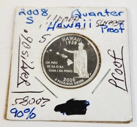 2008 Silver Proof State Quarter - Hawaii