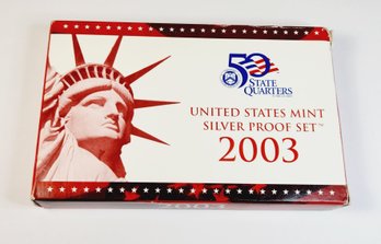 Wow...2003 United States Mint SILVER Proof Set In Box With COA - 10 Coin Set