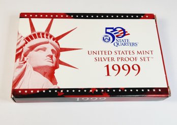 Wow....1999 United States Mint SILVER Proof Set In Box With COA - 10 Coin Set (First Best Year)