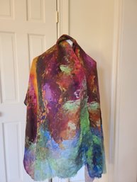 Pretty Tie Dyed Sixties Style Multi Colored Scarf