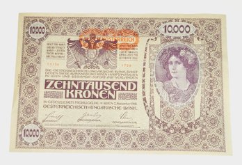 1918   Large Note 10,000  KORNEN From The Austrian-Hungarian Empire (WW I),