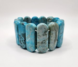 Turquoise Jasper Section Stretch Bracelet