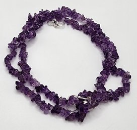 Amethyst Chips Multi Row Bracelet In Sterling