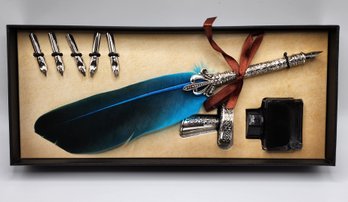 Antique Style Feather Pen Set