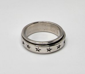 Size 6 Star Spinner Ring In Sterling