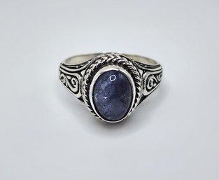 Bali, Tanzanite Ring In Sterling Silver