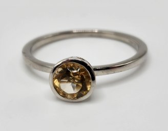 Citrine Ring In Platinum Over Sterling