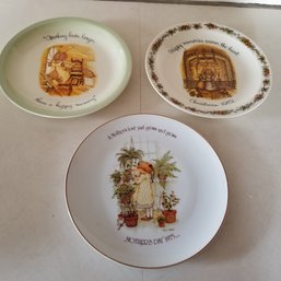 3 Holly Hobbie Plates - Collectors And Limited Editions