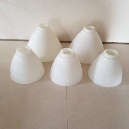 5 Vintage Milk Glass Lamp Shades
