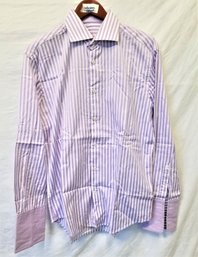 Men's Bugatchi Uomo Flip Cuff Classic Fit Button Shirt Long Sleeve Shirt Size 15.5 -32/33