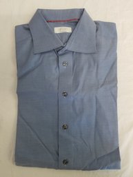 Men's Eton Contemporary Blue Long Sleeve Shirt - Size 43