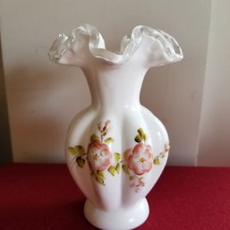 6.5' Fenton Silvercrest Milk Glass Vase