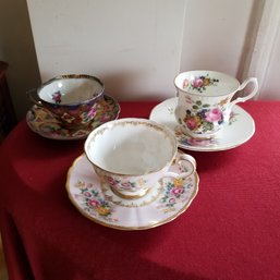 Lot Of Teacups And Saucers - Lionheart, English Bone China, Grosvenor