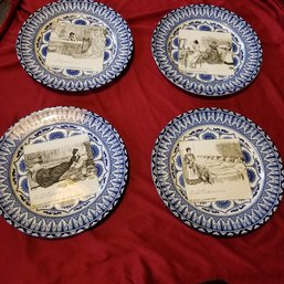 4 Antique Royal Doulton Gibson Plates