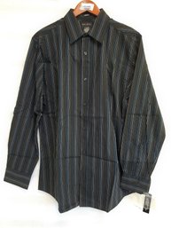 NEW Men's Axcess  Modern Fit Long Sleeve Button Down Shirt Size Large