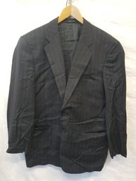 Men's Armani Two Piece Black Pin Stripe Suit - Size 40 Jacket 34 Pants Waist