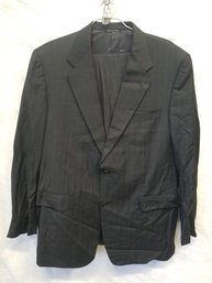 Men's Canali Two Piece Black Pin Stripe Suit - Jacket 44 Pants 38 Waist