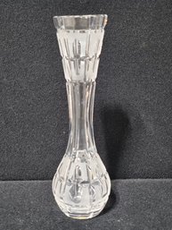 Lovely Vintage Crystal Clear & Frosted Glass Bud Vase