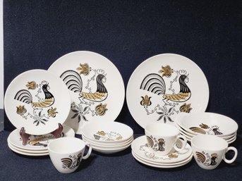 Mid Century Modern Royal Good Morning Rooster Dinnerware