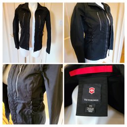 Victorinox Black X Small Black Light Weight Spandex And Nylon Jacket