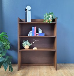 60s Walnut Mid Century Slant Front Display - Bookcase