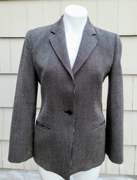 Classic Armani Black/white Fine Tweed Blazer Size 4