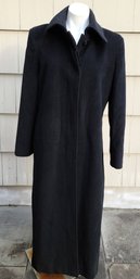 Calvin Klein Ladies Angora & Wool (feels Like Cashmere) Black Long Coat Size 10