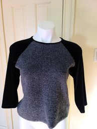 Mat Erial Wool Sweater With Velvet Sleeves Size L Fits As A Small