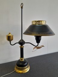 Vintage Black And Brass Table Lamp