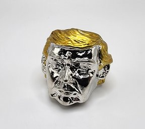 President Trump Novelty Ring In Silver & Gold Tone