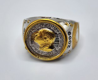 President Obama Novelty Ring In Silver & Gold Tone