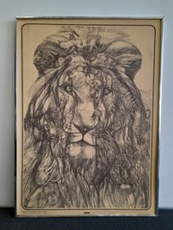 Framed Lion Print