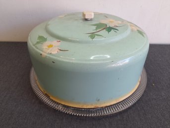 Floral Painted Lidded Cake Dish