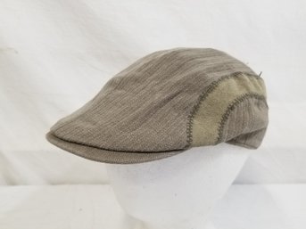 Men's A. Kurtz Tan & Green Newsboy Driving Cap Sample Hat -  With Tags